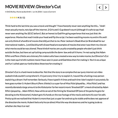 MOVIE REVIEW: Director’s Cut